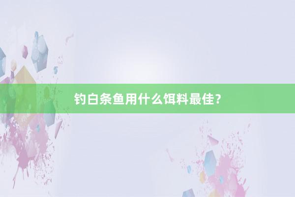 钓白条鱼用什么饵料最佳?